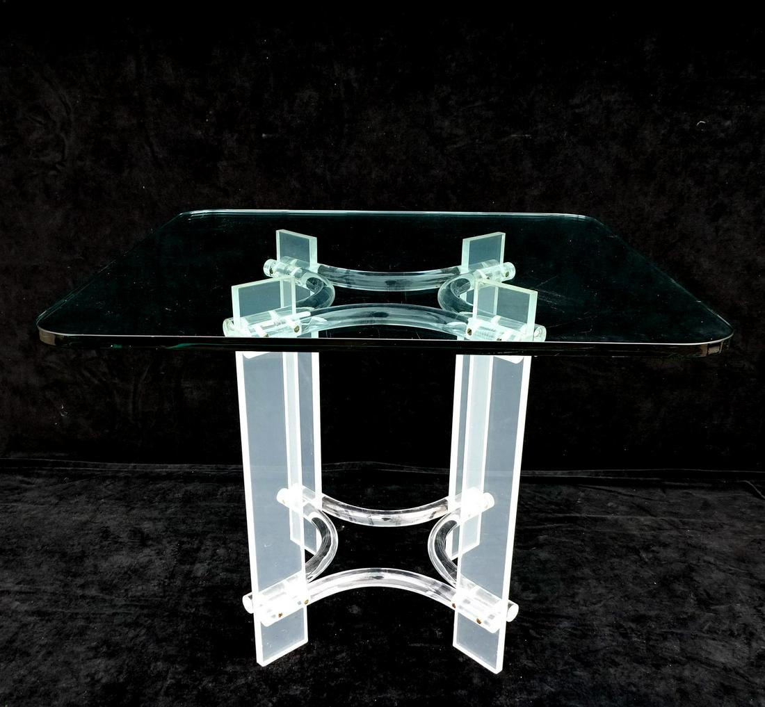CHARLES HOLLIS JONES LUCITE & GLASS TABLE 29" X 36" X: CHARLES HOLLIS JONES LUCITE & GLASS TABLE 29" X 36" X 36"