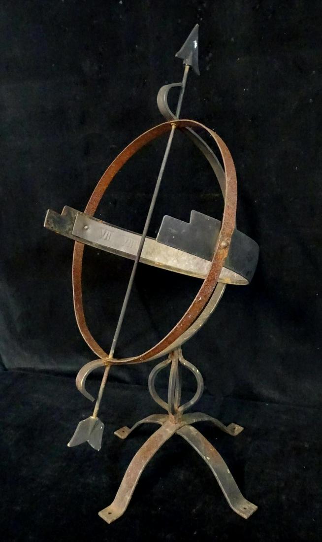 WROUGHT IRON ARMILLARY STAND 30.5"H 15" DIA.: WROUGHT IRON ARMILLARY STAND 30.5"H 15" DIA.
