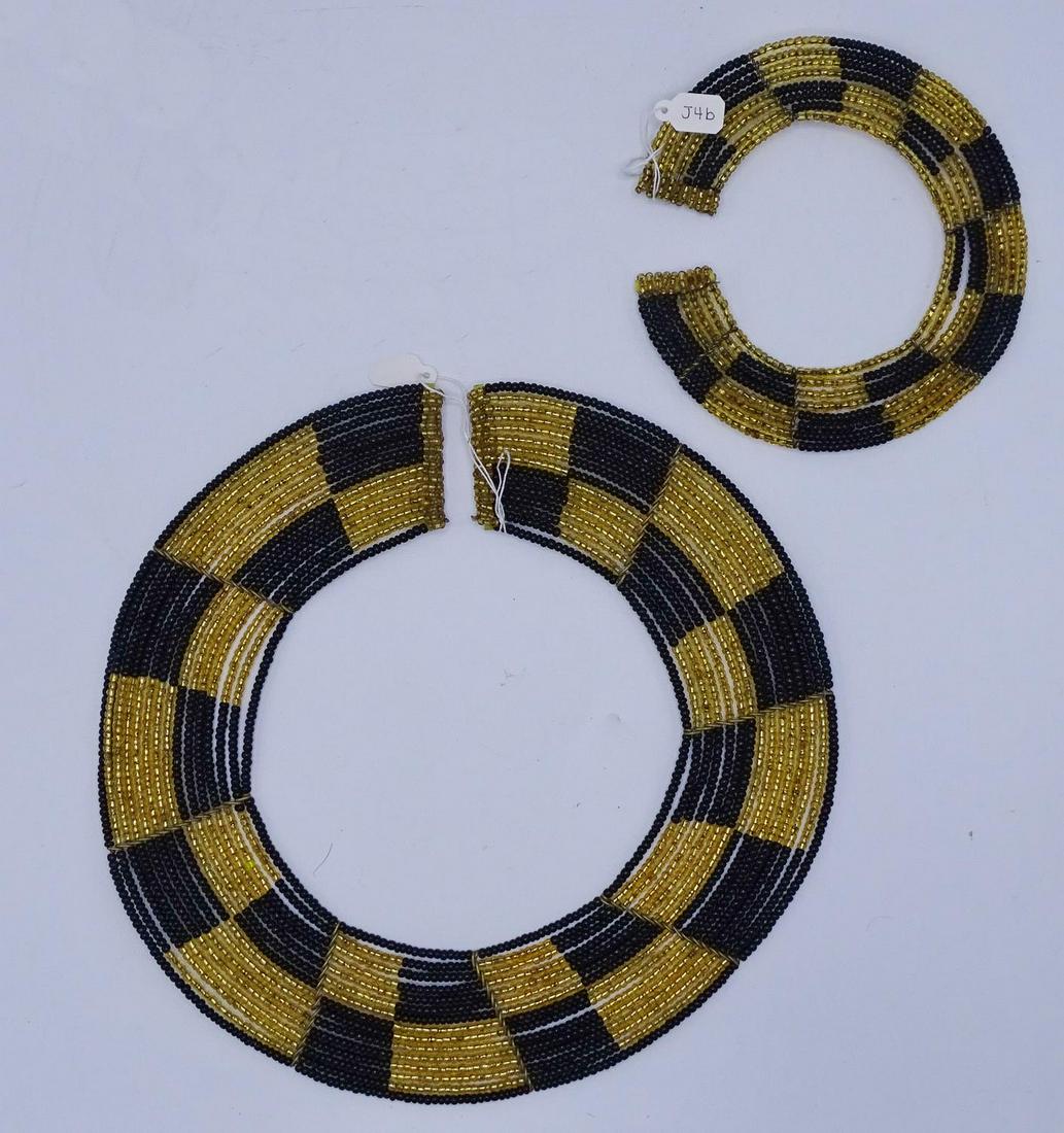 MASSI TYPE BEADED COLLAR & CUFF BRACELET (GEOFFREY: MASSI TYPE BEADED COLLAR & CUFF BRACELET (GEOFFREY BEENE FOUNDATION)
