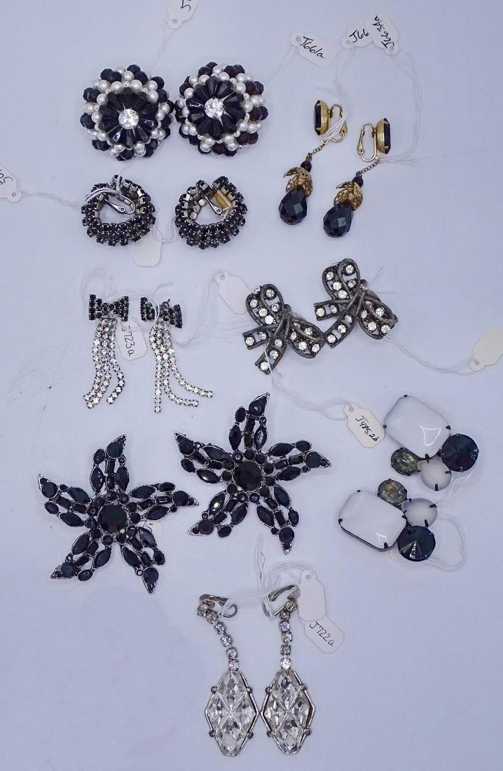 8 PR. CLIP EARRINGS INC. RHINETSTONES (GEOFFREY BEENE: 8 PR. CLIP EARRINGS INC. RHINETSTONES (GEOFFREY BEENE FOUNDATION)
