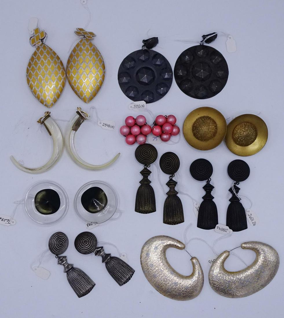 10 PR. CLIP EARRINGS (MISSING CLIPS) (GEOFFREY BEENE: 10 PR. CLIP EARRINGS (MISSING CLIPS) (GEOFFREY BEENE FOUNDATION)