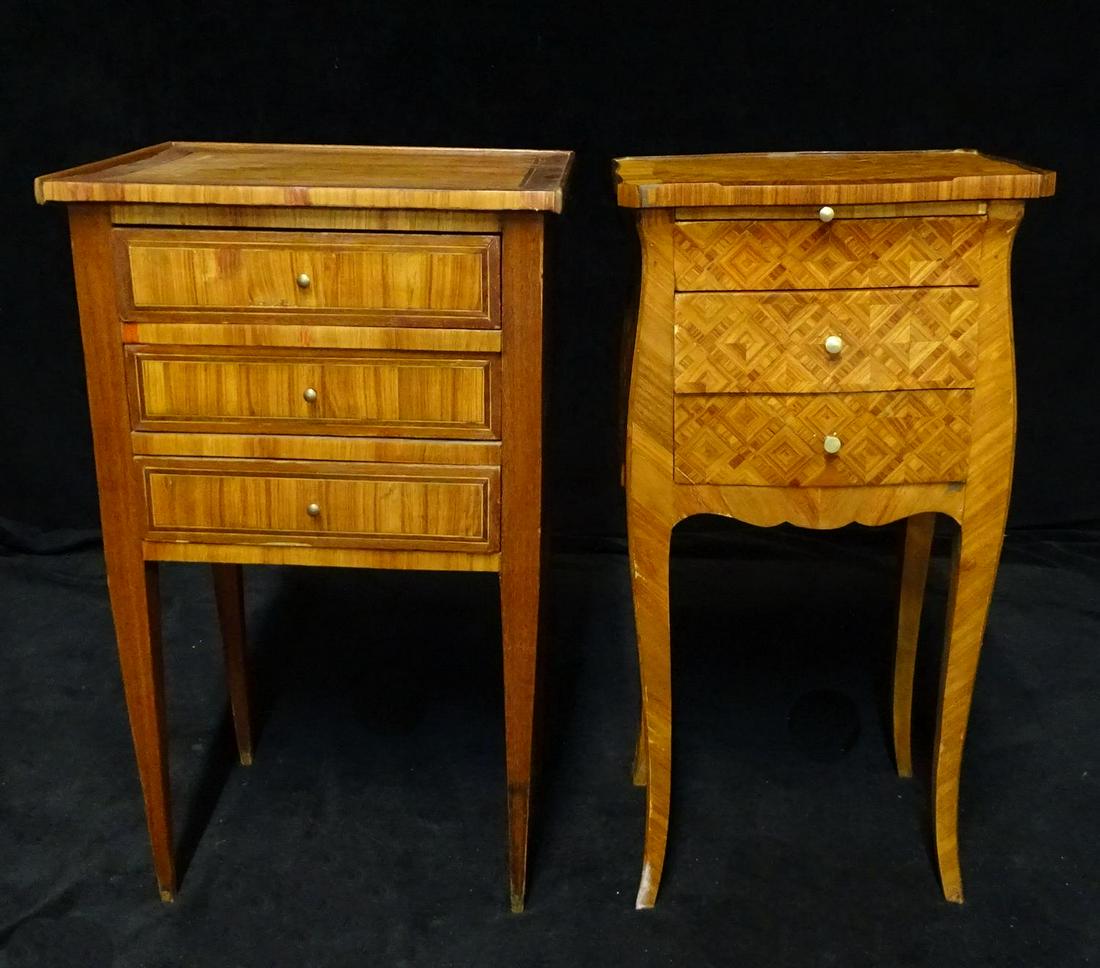 2 LOUIS XV STYLE PETIT COMMODES 28.5"H 14"W 10"D: 2 LOUIS XV STYLE PETIT COMMODES 28.5"H 14"W 10"D