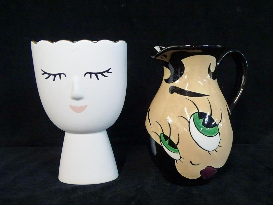 BETTY BOOP PITCHER, & FACE VASE 9"H: BETTY BOOP PITCHER, & FACE VASE 9"H