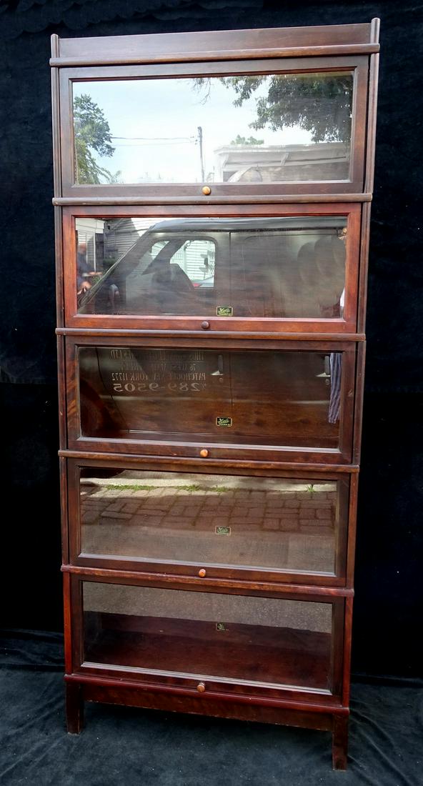 LAWYERS WALNUT 5 STACK BOOKCASE: LAWYERS WALNUT 5 STACK BOOKCASE 81"H 34"W 11"D