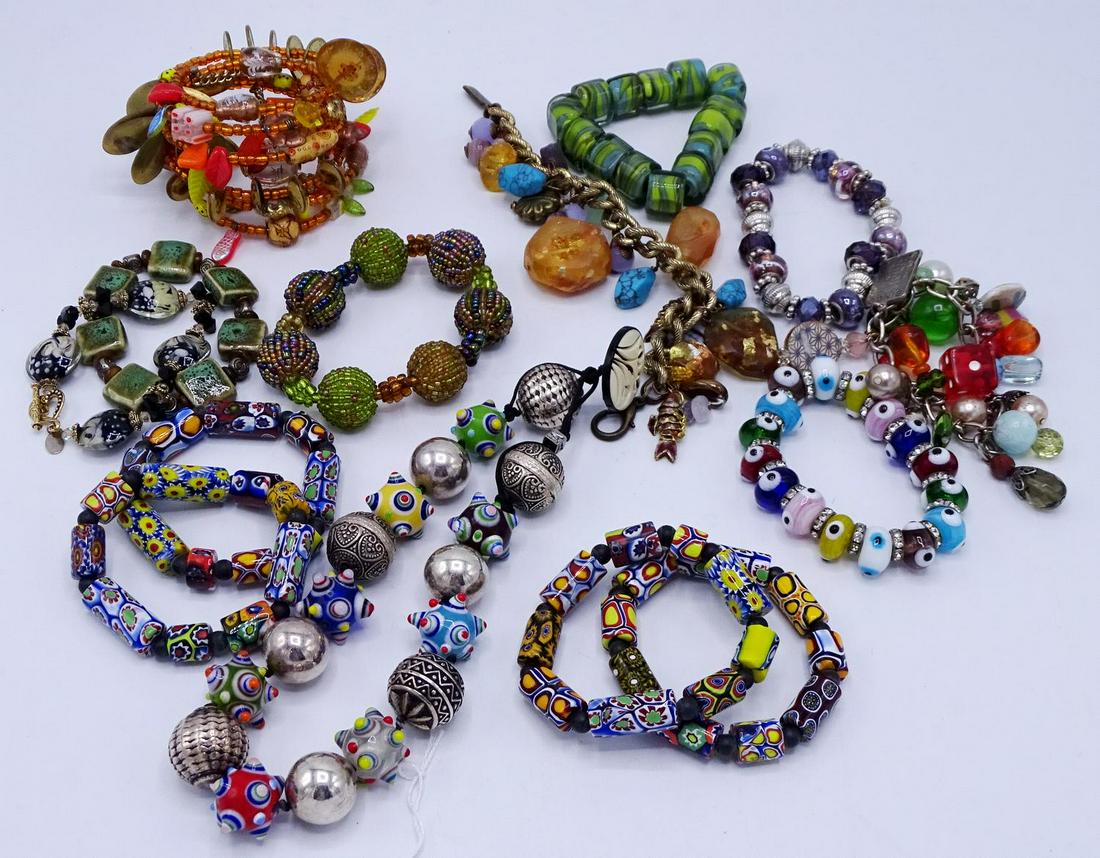 TRAY GLASS BEAD BRACELETS ETC. INC. END OF DAY MURANO: TRAY GLASS BEAD BRACELETS ETC. INC. END OF DAY MURANO