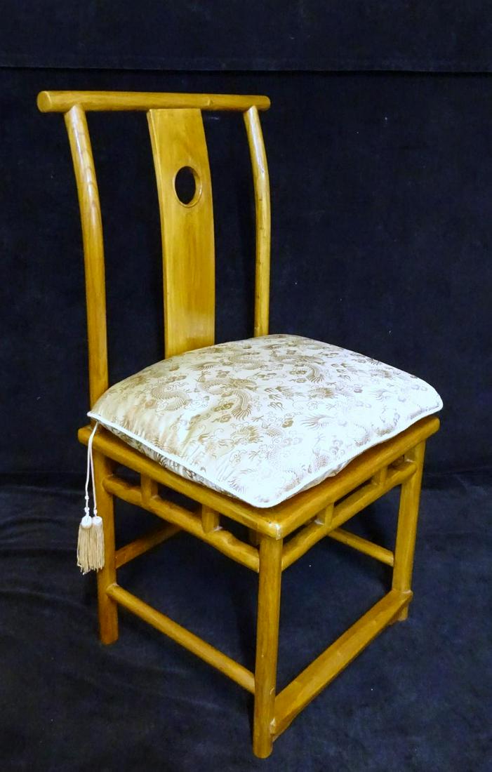 ASIAN ELM WOOD SIDE CHAIR 39"H 22.5"W 17.5"D: ASIAN ELM WOOD SIDE CHAIR 39"H 22.5"W 17.5"D
