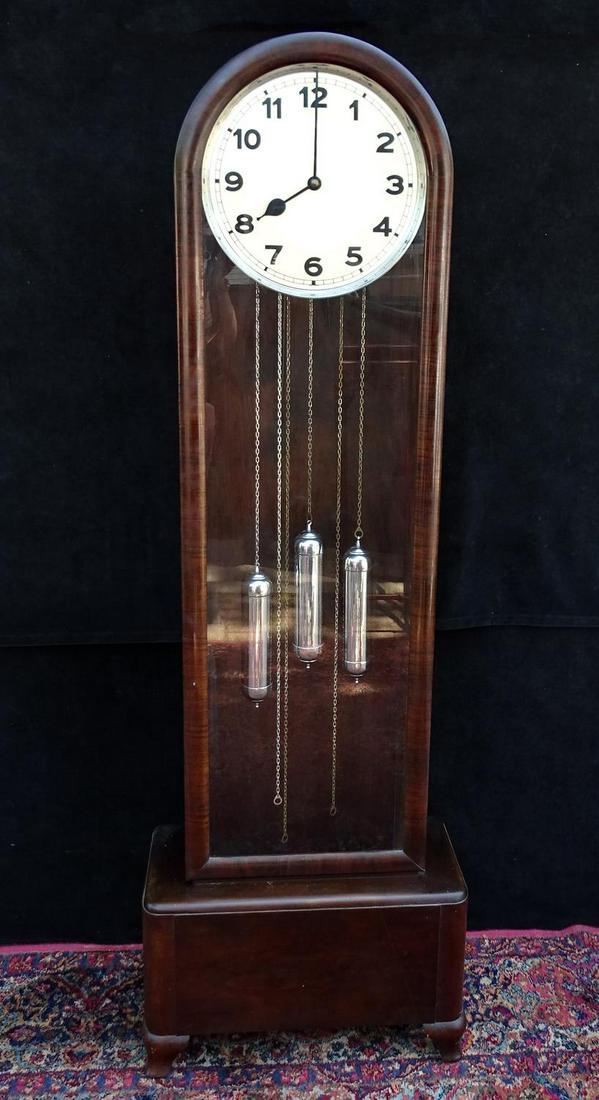 GERMAN DECO CLOCK (WESTMINISTER) 76"H 25"W: GERMAN DECO CLOCK (WESTMINISTER) 76"H 25"W