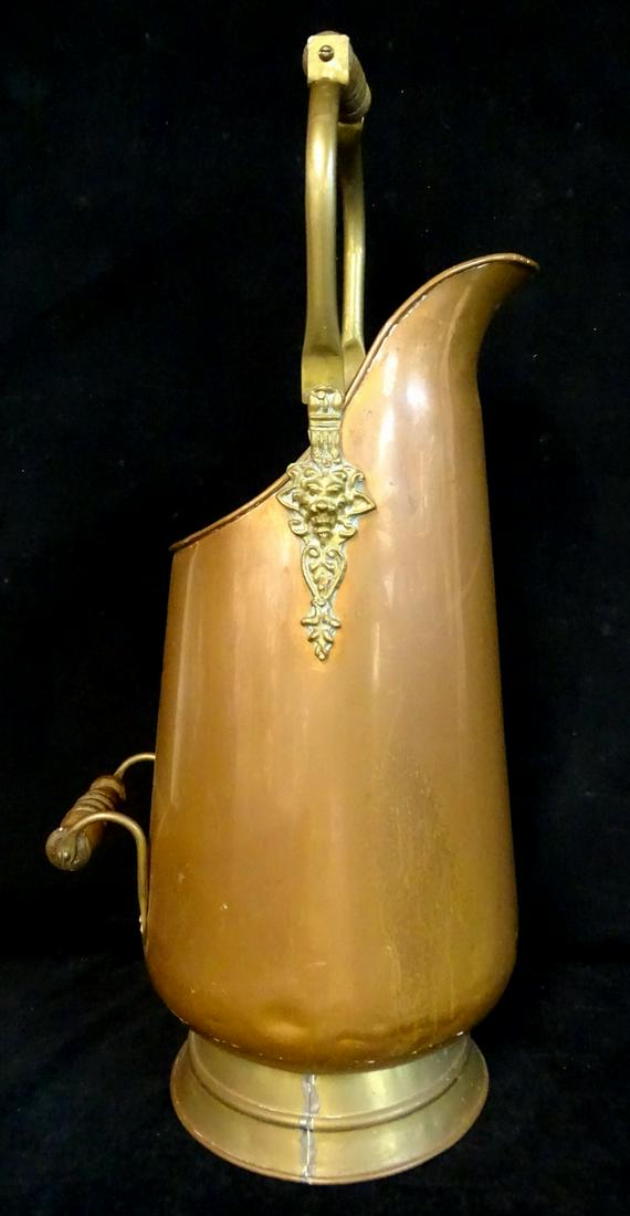 COPPER COAL SCUTTLE 22"H: COPPER COAL SCUTTLE 22"H