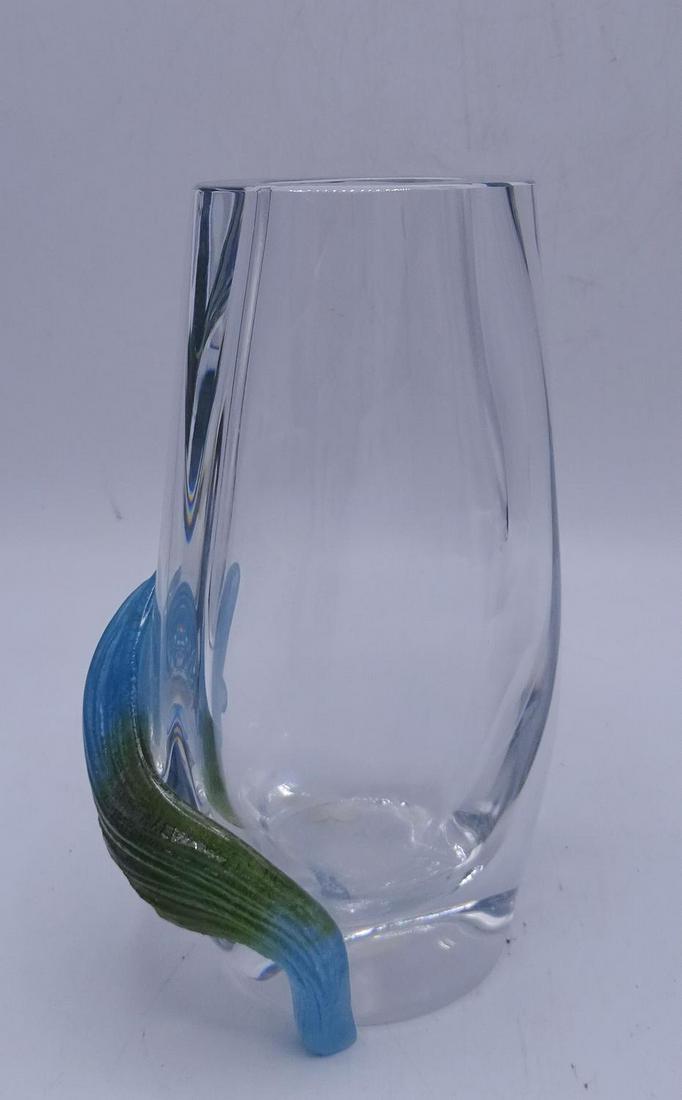 DAUM CRYSTAL FRANCE VASE WITH BOX 7.5"H: DAUM CRYSTAL FRANCE VASE WITH BOX 7.5"H