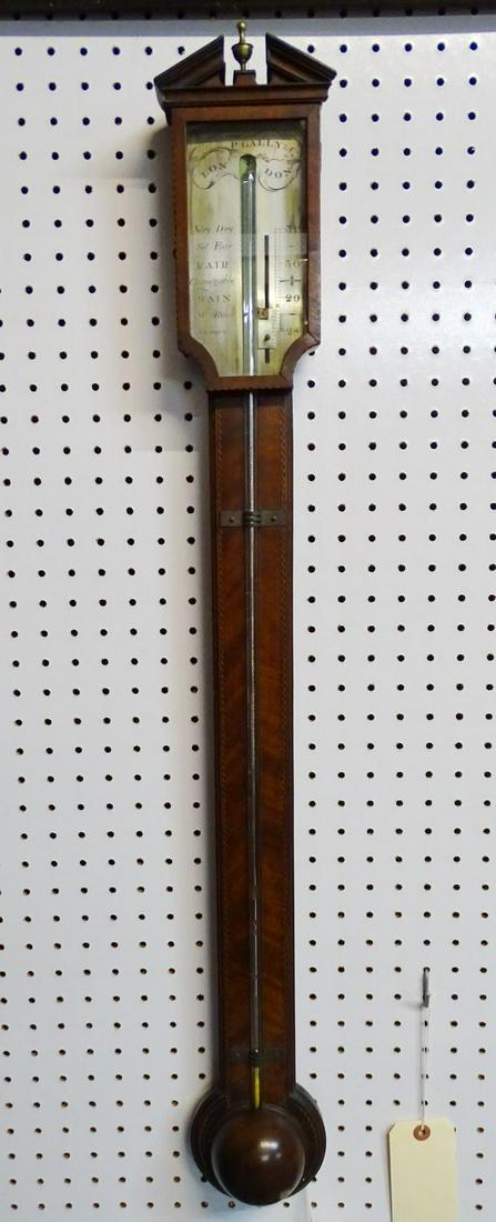 ENGLISH P. GALLY & CO. LONDON STICK BAROMETER 36"H: ENGLISH P. GALLY & CO. LONDON STICK BAROMETER 36"H