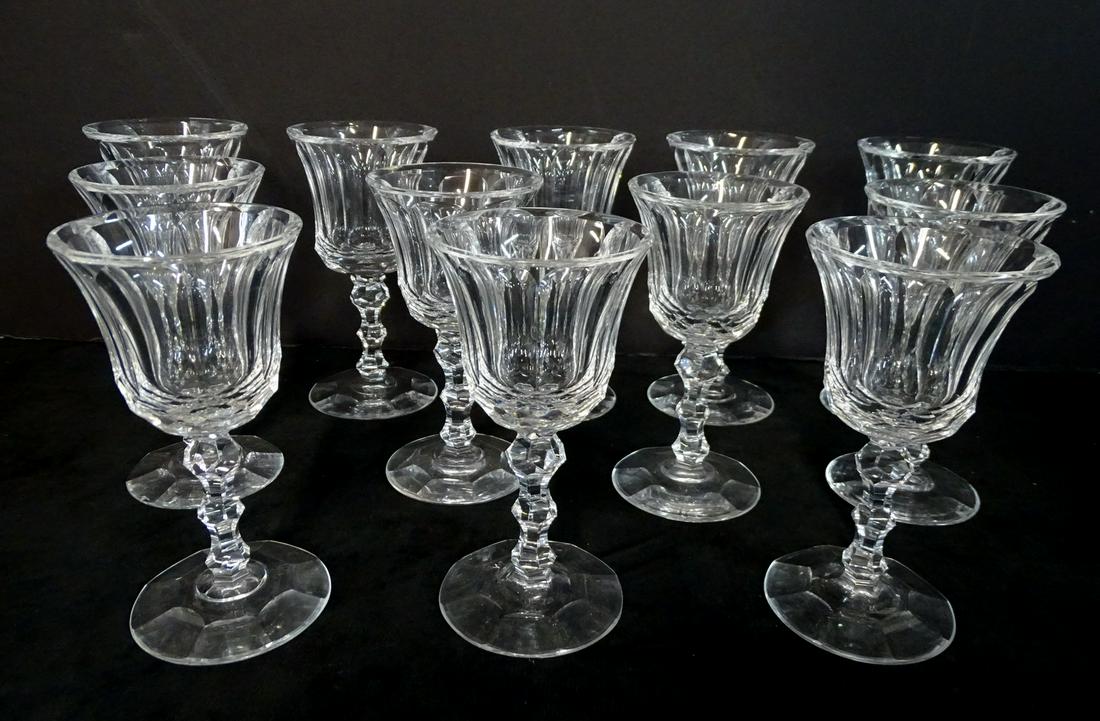 SET OF 12 WATERFORD WINE GLASSES: SET OF 12 WATERFORD WINE GLASSES, 7 & 5, 6" TALLEST