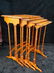 NEST 4 SATINWOOD & ROSEWOOD ENGLISH INLAID TABLES 27"H - 5