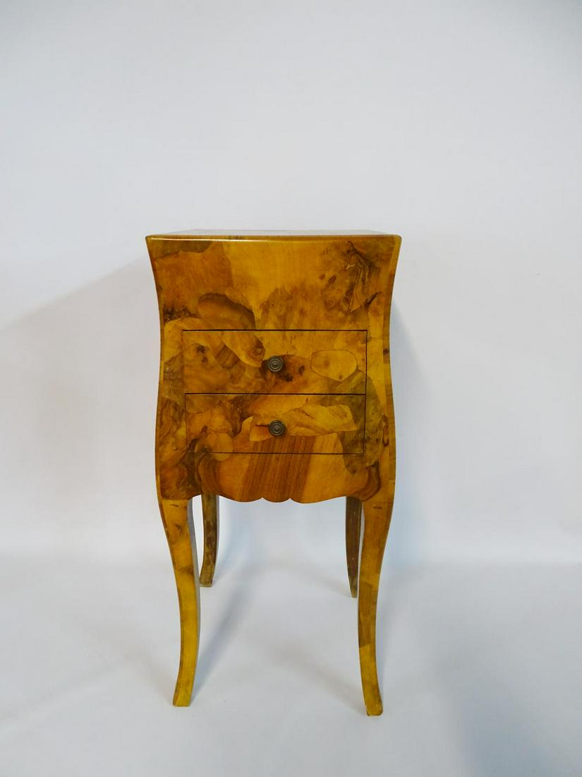 ITALIAN OLIVEWOOD PETIT COMMODE 26"H 11"W 11"D: ITALIAN OLIVEWOOD PETIT COMMODE 26"H 11"W 11"D