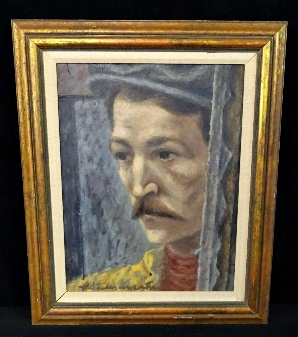 FLETCHER MARTIN SGN. OIL ON CANVAS SELF PORTRAIT 18X14": FLETCHER MARTIN SGN. OIL ON CANVAS SELF PORTRAIT 18X14"