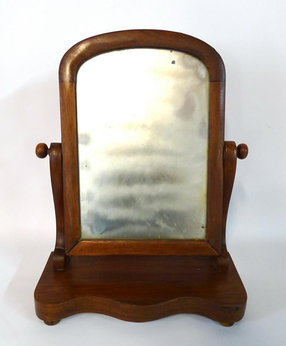 ANTIQUE MAHOGANY SHAVING MIRROR: ANTIQUE MAHOGANY SHAVING MIRROR