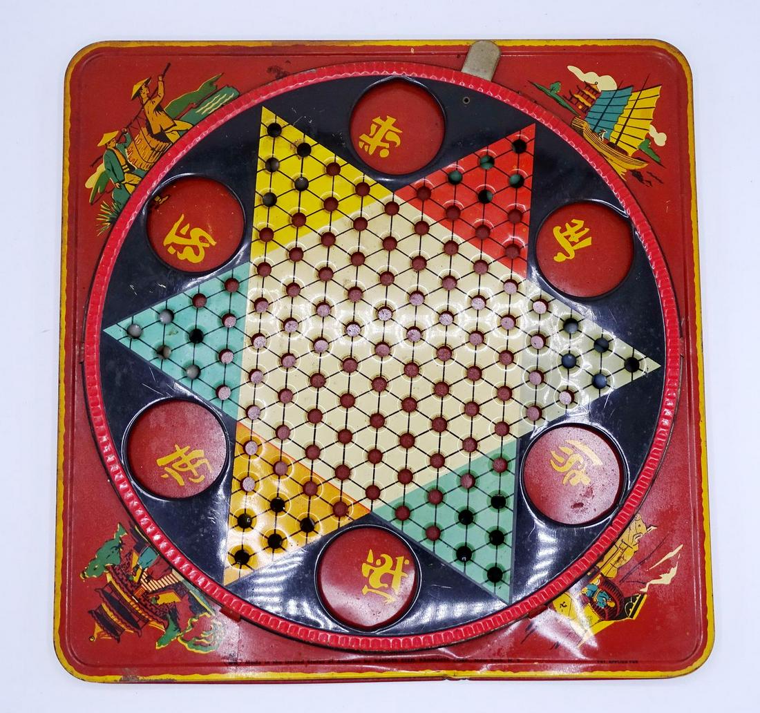 1950'S RANGER STEEL PRODUCTS CHINESE CHECKERS GAME 15": 1950'S RANGER STEEL PRODUCTS CHINESE CHECKERS GAME 15" X 15"