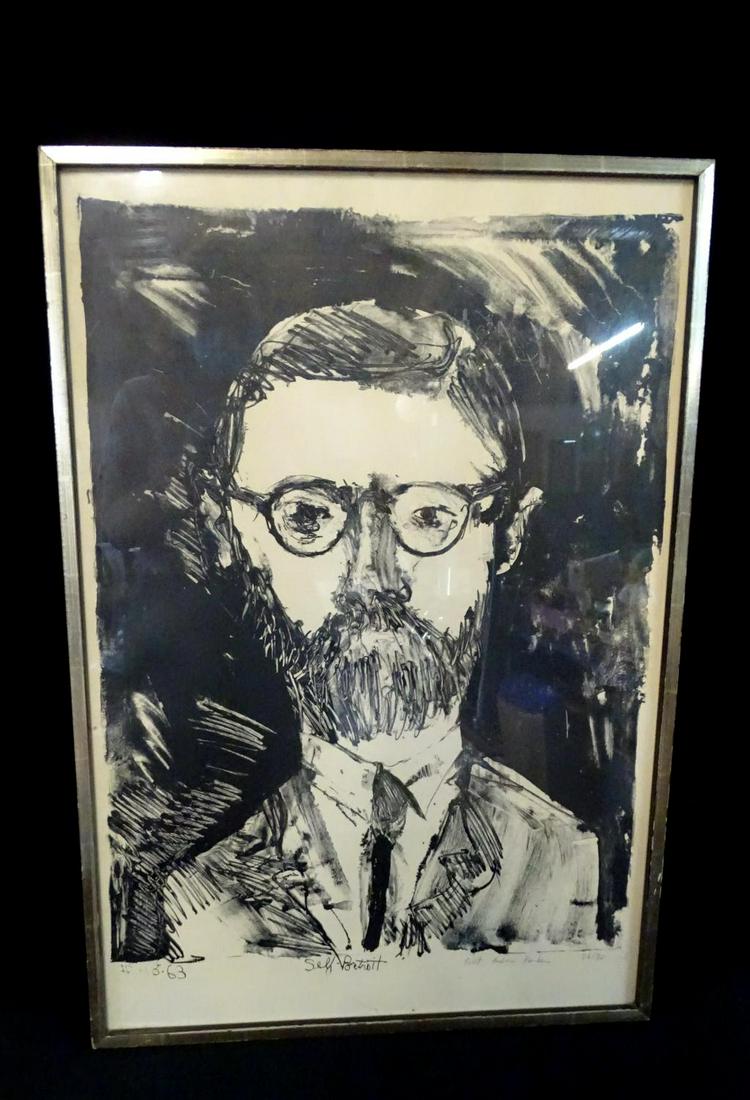 ROBERT ANDREW PARKER PRINT SELF PORTRAIT SGN. &: ROBERT ANDREW PARKER PRINT SELF PORTRAIT SGN. & NUMBERED 29X20"