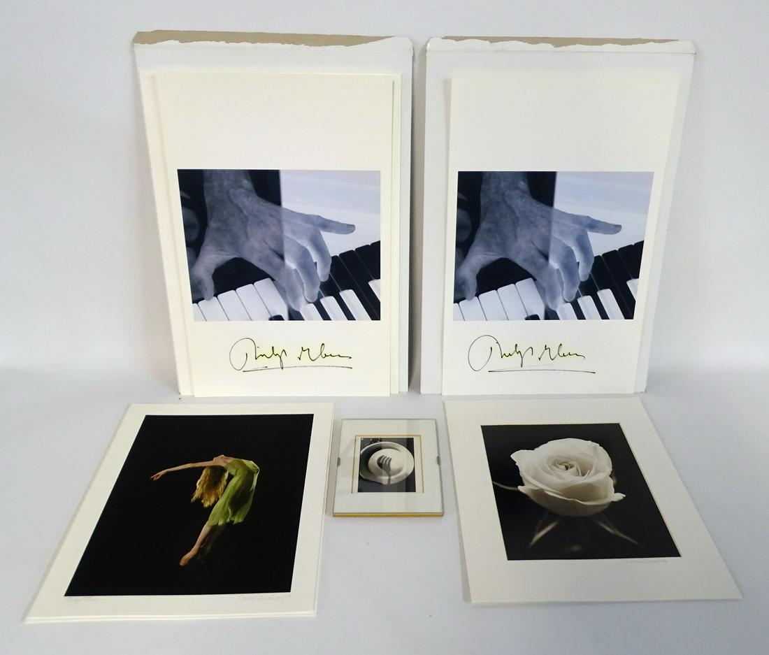 LOT PHOTOGRAPHS INC. 2 PHILIP GLASS SGN. LYNN DAVIS: LOT PHOTOGRAPHS INC. 2 PHILIP GLASS SGN. LYNN DAVIS PRINTS 19X13"