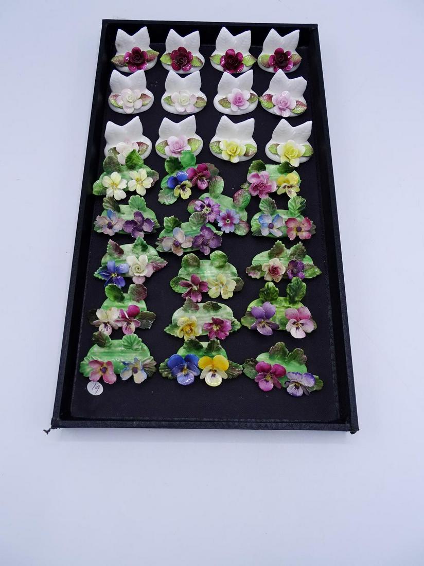 COALPORT & STAFFORDSHIRE PLACE CARD HOLDERS: COALPORT & STAFFORDSHIRE PLACE CARD HOLDERS