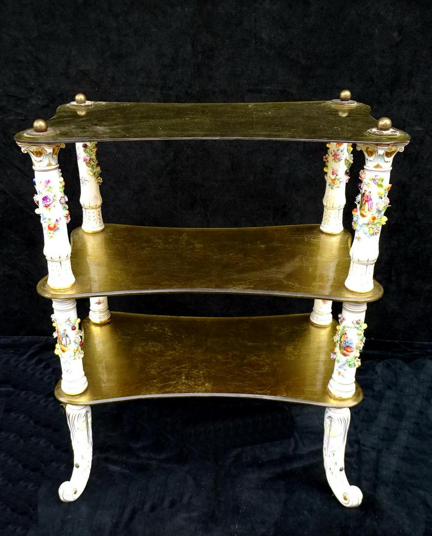 3 TIER DRESDEN TABLE 25.5"H 21"L 13"D: 3 TIER DRESDEN TABLE 25.5"H 21"L 13"D