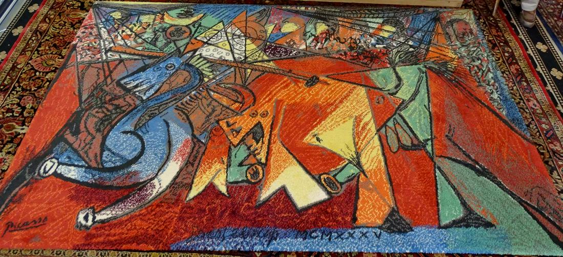 EGE AXMINSTER RUG AFTER PABLO PICASSO RUN OF THE BULLS: EGE AXMINSTER RUG AFTER PABLO PICASSO RUN OF THE BULLS 6' X 9'