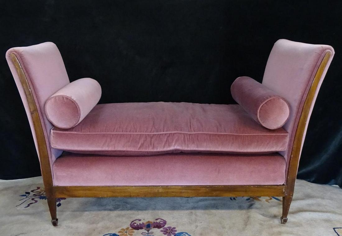 VELVET UPHOLSTERED DAYBED / SETTEE 36"H 60"L 24"D: VELVET UPHOLSTERED DAYBED / SETTEE 36"H 60"L 24"D
