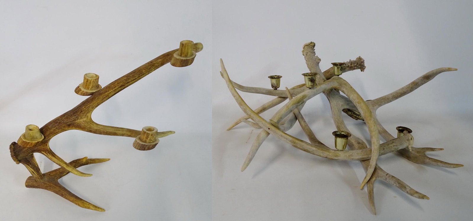 2 ANTLER CANDELABRA 16.5"H TALLEST: 2 ANTLER CANDELABRA 16.5"H TALLEST