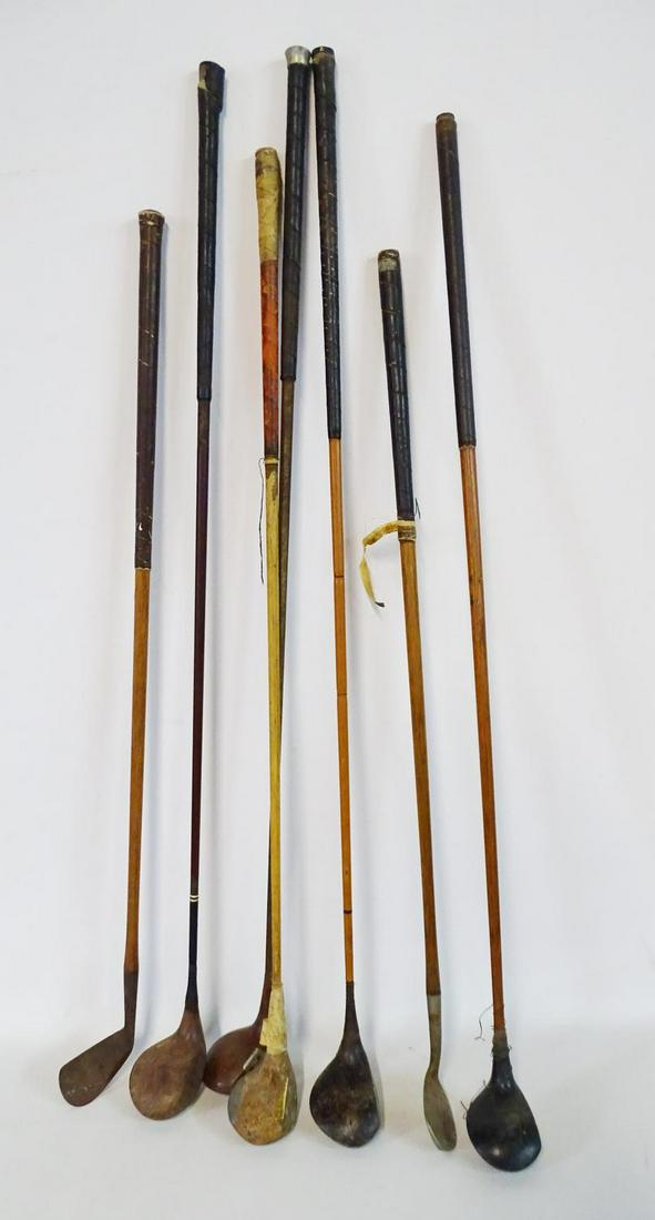 LOT VINTAGE GOLF CLUBS ETC.: LOT VINTAGE GOLF CLUBS ETC.