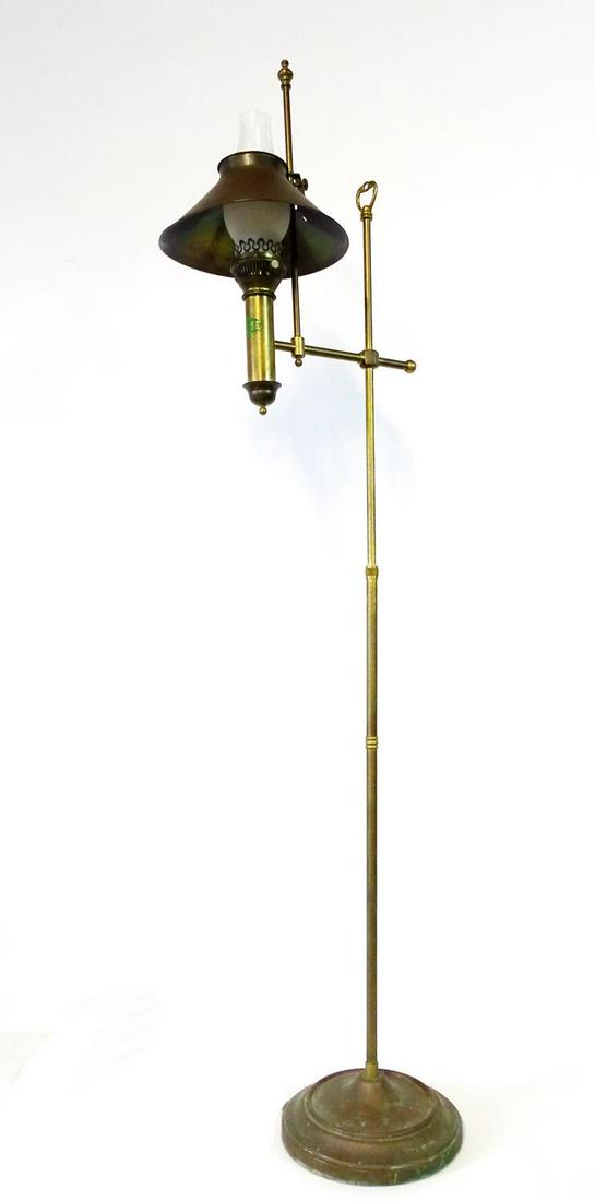 BRASS OIL LAMP "PARIS TO ISTANBUL ORIENT EXPRESS" 59" H: BRASS OIL LAMP "PARIS TO ISTANBUL ORIENT EXPRESS" 59" H
