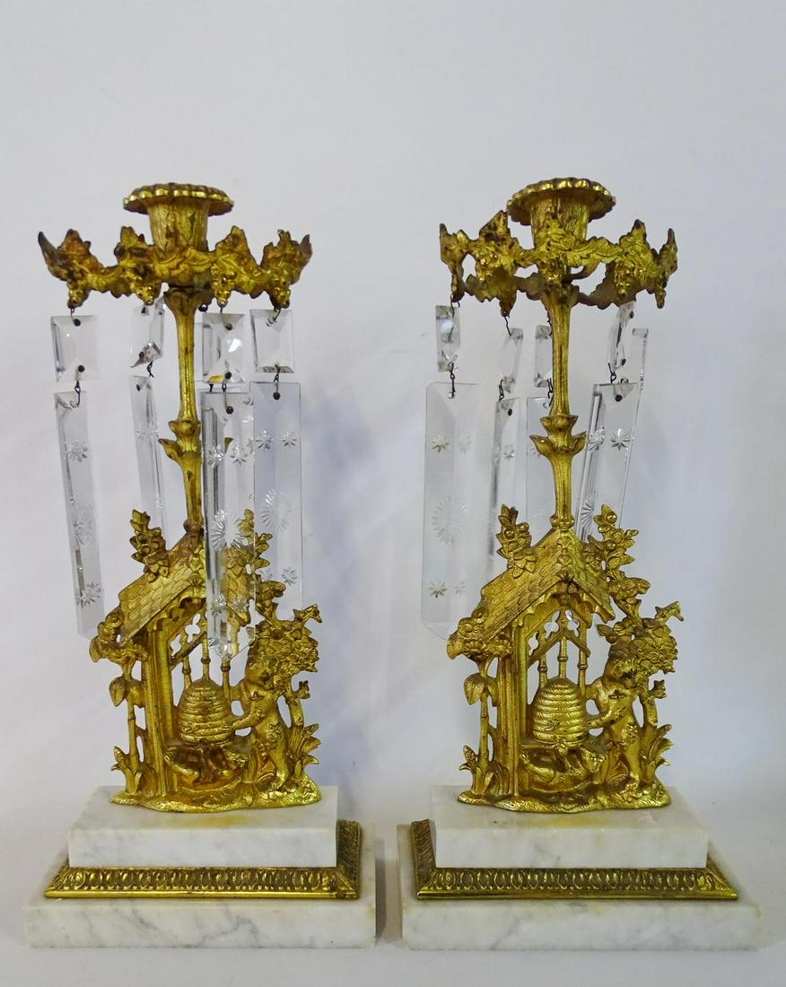 PR. BRONZE & MARBLE AMERICAN GIRONDOLES: PR. BRONZE & MARBLE AMERICAN GIRONDOLES