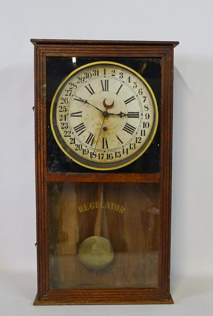 SESSIONS CALENDAR REGULATOR CLOCK 31" X 17": SESSIONS CALENDAR REGULATOR CLOCK 31" X 17"