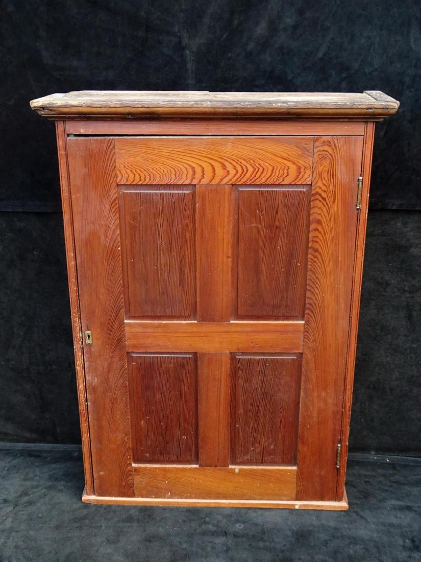 19TH C. MAHOGANY WALL CABINET 40" X 28" X 9": 19TH C. MAHOGANY WALL CABINET 40" X 28" X 9"