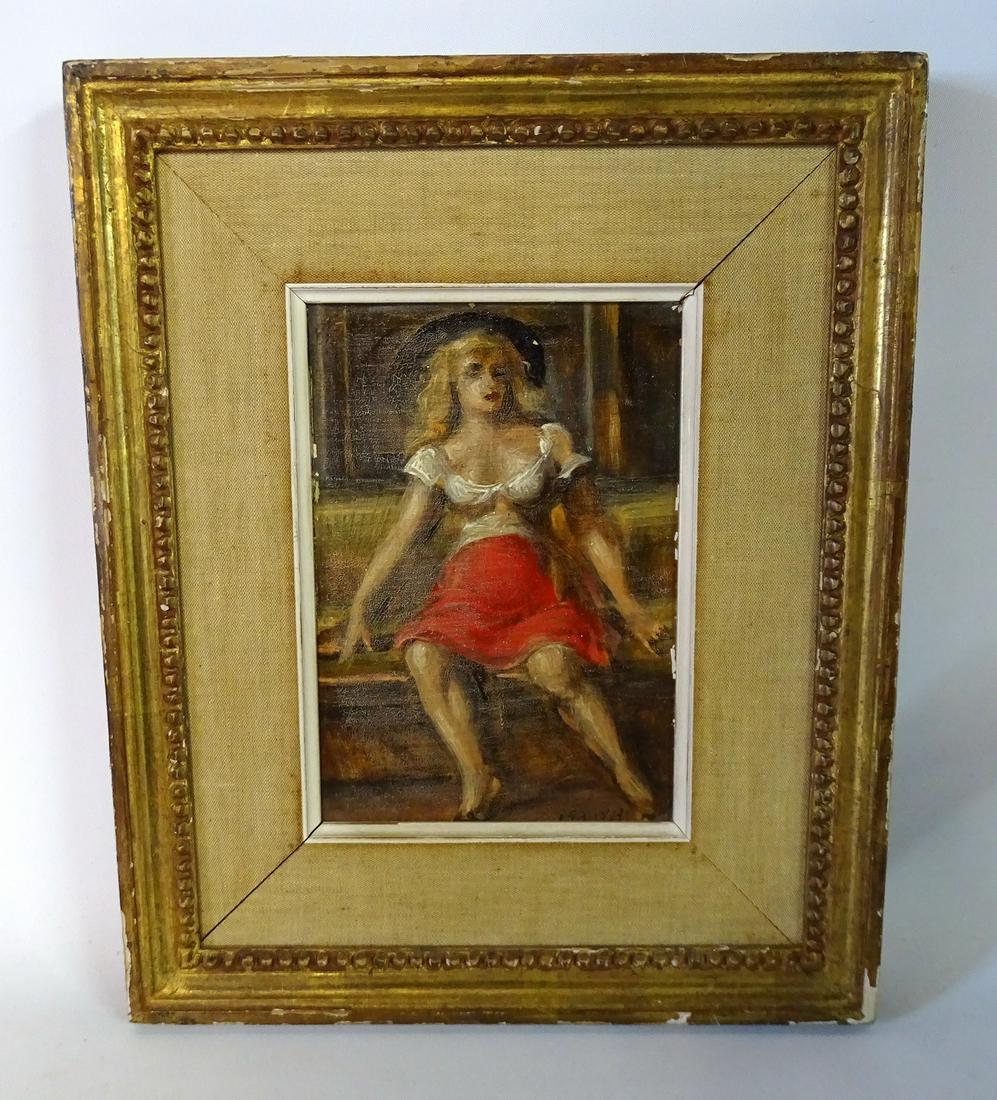 REGINALD MARSH OIL ON BOARD WOMAN ON A TRAIN SGN. MARSH: REGINALD MARSH OIL ON BOARD WOMAN ON A TRAIN SGN. MARSH 5X7"