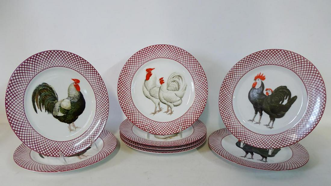 LOT 8 CHICKEN PLATES 10.5"DIA. (THE HALPERN GROUP,: LOT 8 CHICKEN PLATES 10.5"DIA. (THE HALPERN GROUP, DEVONSHIRE)