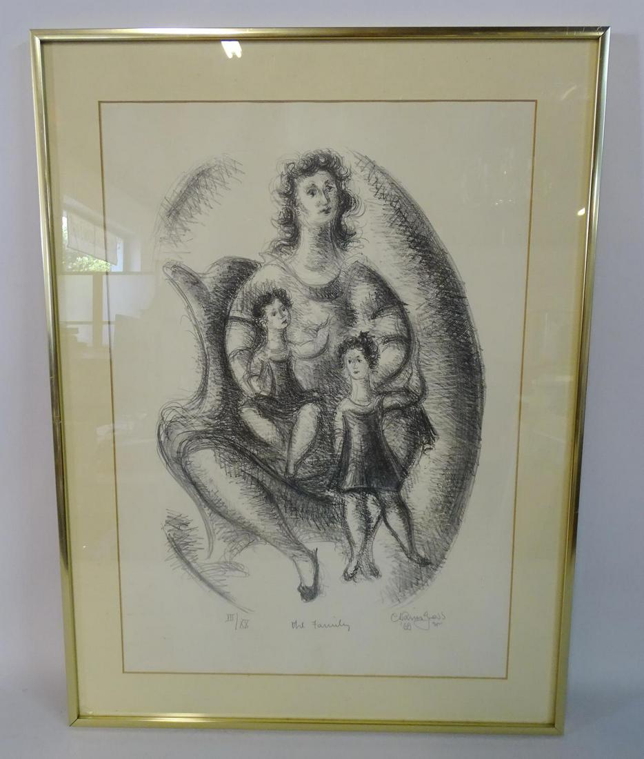 CHAIM GROSS LITHOGRAPH PRINT THE FAMILY 20X14": CHAIM GROSS LITHOGRAPH PRINT THE FAMILY 20X14"