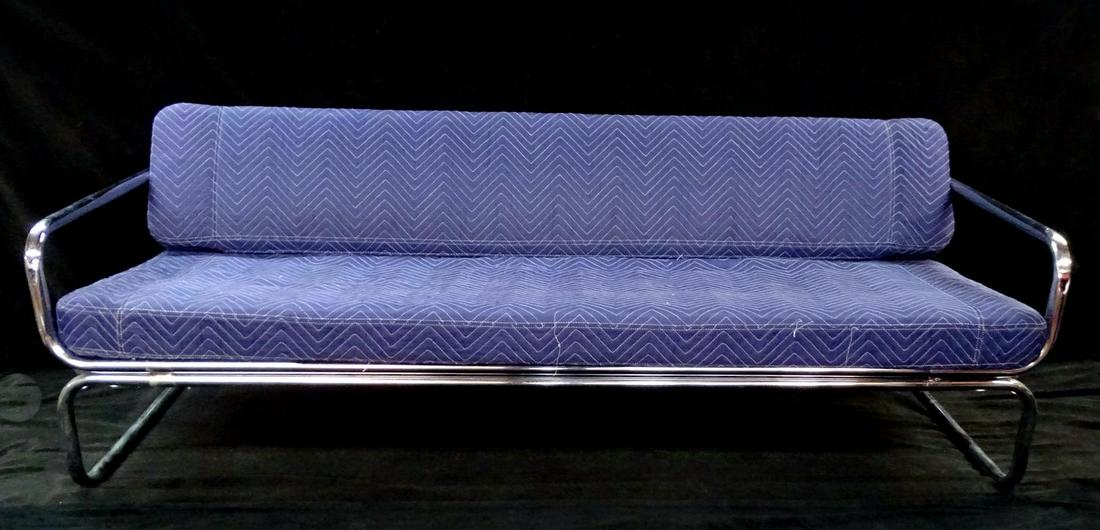 MID CENTURY ITALIAN (?) CHROME DAYBED / SOFA 24"H 82"L: MID CENTURY ITALIAN (?) CHROME DAYBED / SOFA 24"H 82"L 30"D