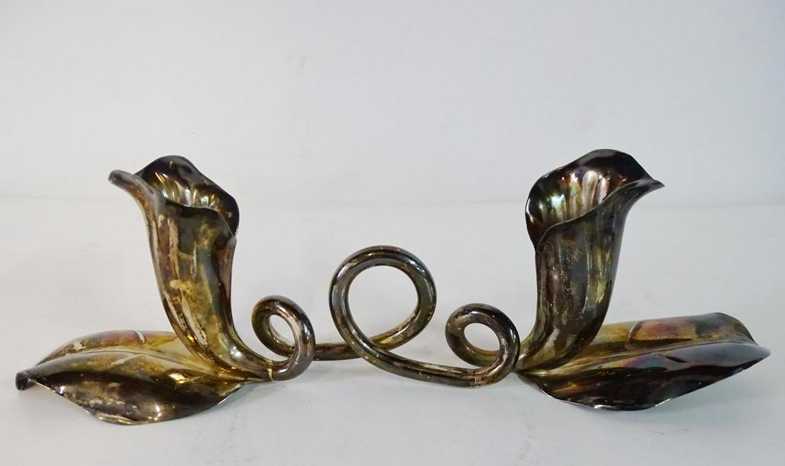 CARTIER STERLING CANDLE HOLDER (CALLA LILY) 3"H X: CARTIER STERLING CANDLE HOLDER (CALLA LILY) 3"H X 11" 8 0Z