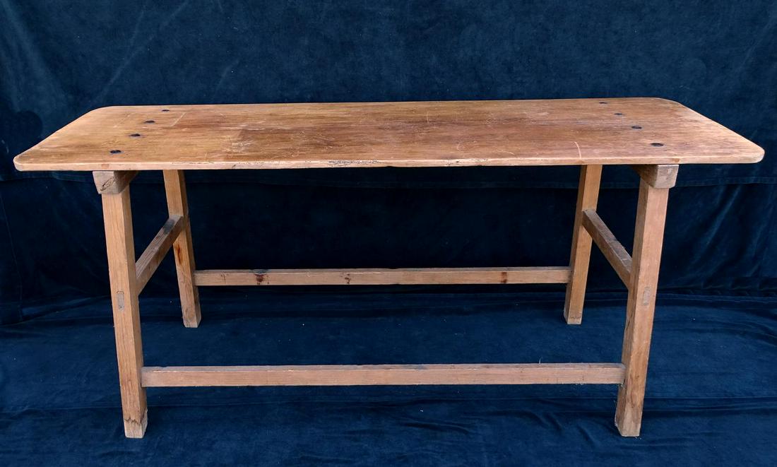ENGLISH PINE KITCHEN WORK TABLE 36"H 80"L 27.5"D: ENGLISH PINE KITCHEN WORK TABLE 36"H 80"L 27.5"D