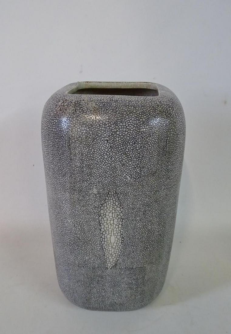 FABIENNE-JOUVIN FAUX SHAGREEN PORCELAIN VASE 12"H: FABIENNE-JOUVIN FAUX SHAGREEN PORCELAIN VASE 12"H