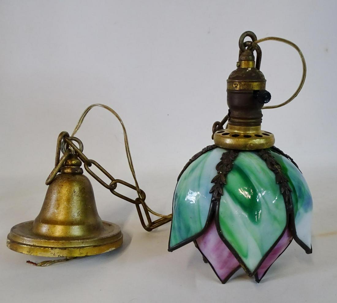 SLAG GLASS PENDANT FIXTURE: SLAG GLASS PENDANT FIXTURE