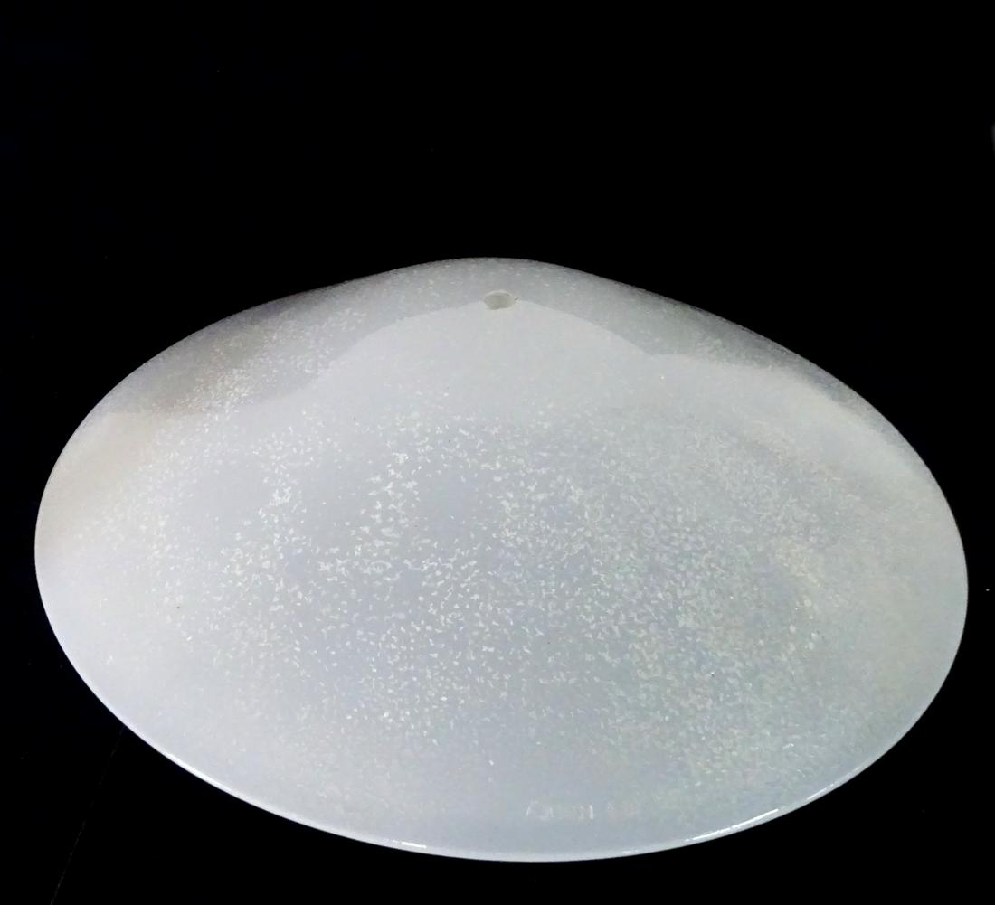 DAUM NANCY FRANCE WHITE OPALINE SHADE 21" DIA.: DAUM NANCY FRANCE WHITE OPALINE SHADE 21" DIA.