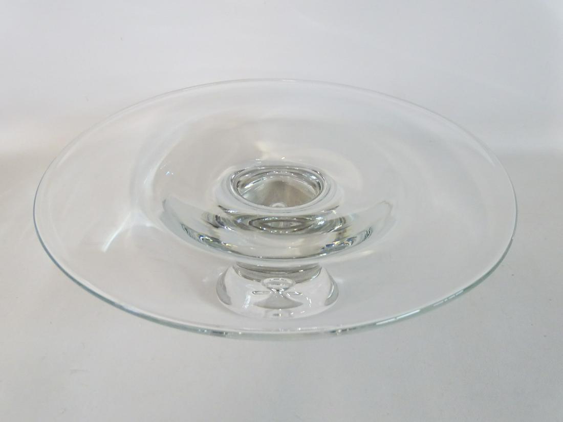 STEUBEN TEAR DROP CRYSTAL CAKE STAND 4.5"H 12" DIA. (1 of 2)