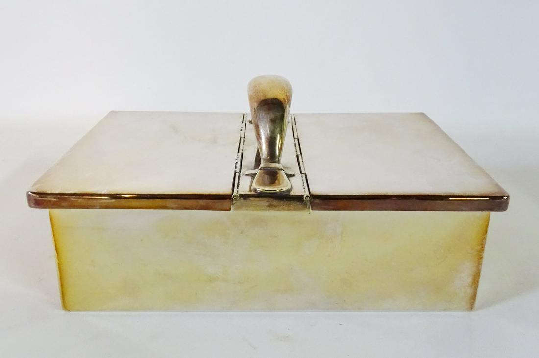 RALPH LAUREN WOOD LINED SILVERPLATE BOX 3"H 10"L 6.5"D (1 of 4)