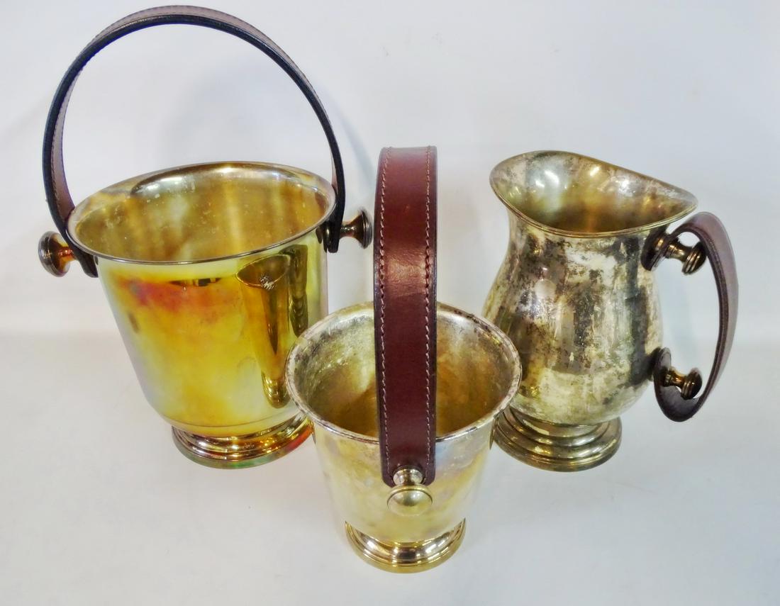 3 PCS. 2 SILVERPLATE ICE BUCKETS & 1 PITCHER (1 of 1)