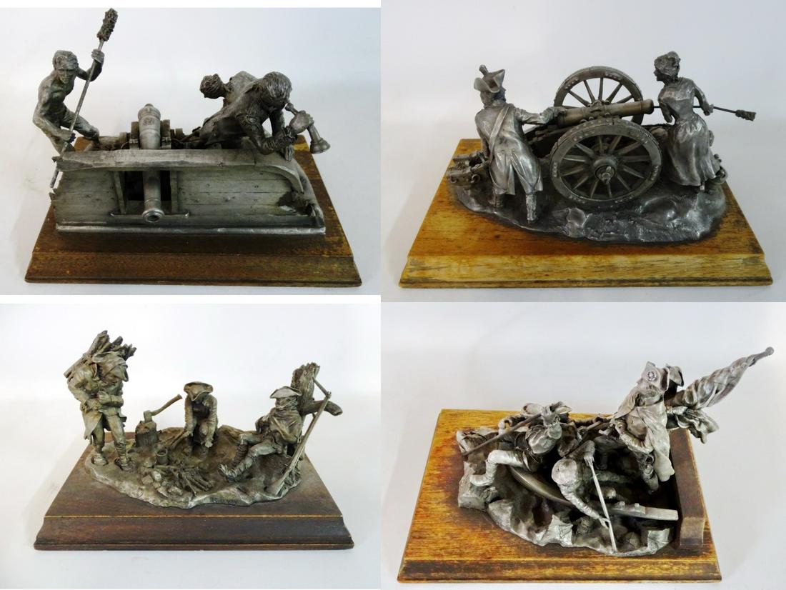 4 PEWTER GROUPS ON WOOD BASES (3 SGN. SULLIVAN) 6"H (1 of 15)