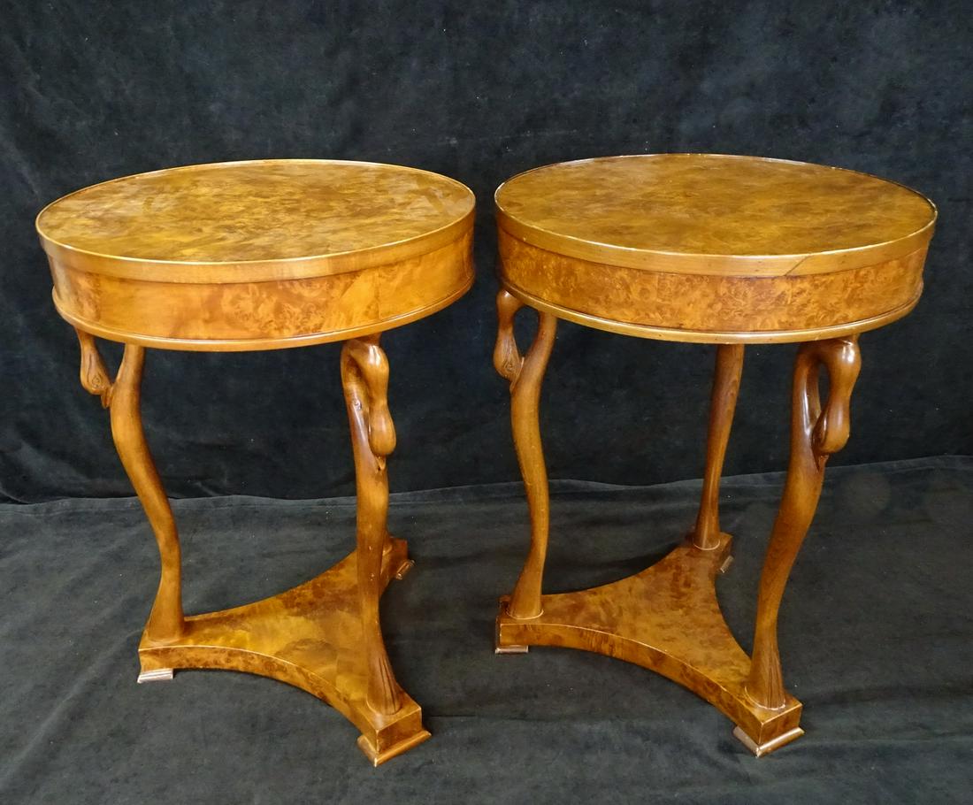 PR. ITALIAN NEO CLASSICAL STYLE BURLWOOD FIGURAL END (1 of 4)