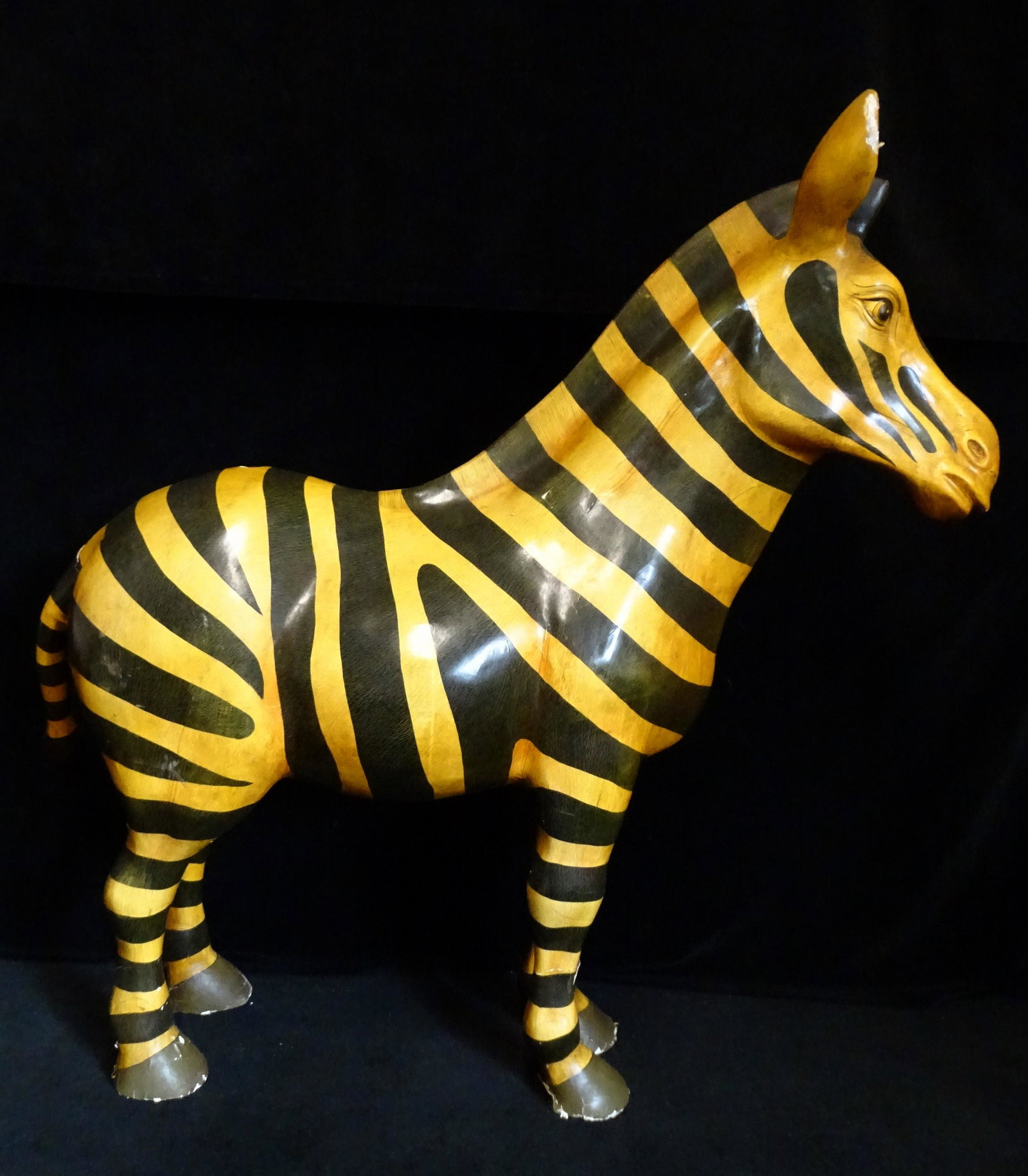 SERGIO BUSTAMENTE SGN. 4FT HIGH PAPIER MACHE ZEBRA 53"H (1 of 13)