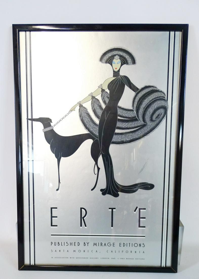 1980 SILVER ERTE POSTER PRINT 31X21" INC. FRAME (1 of 4)