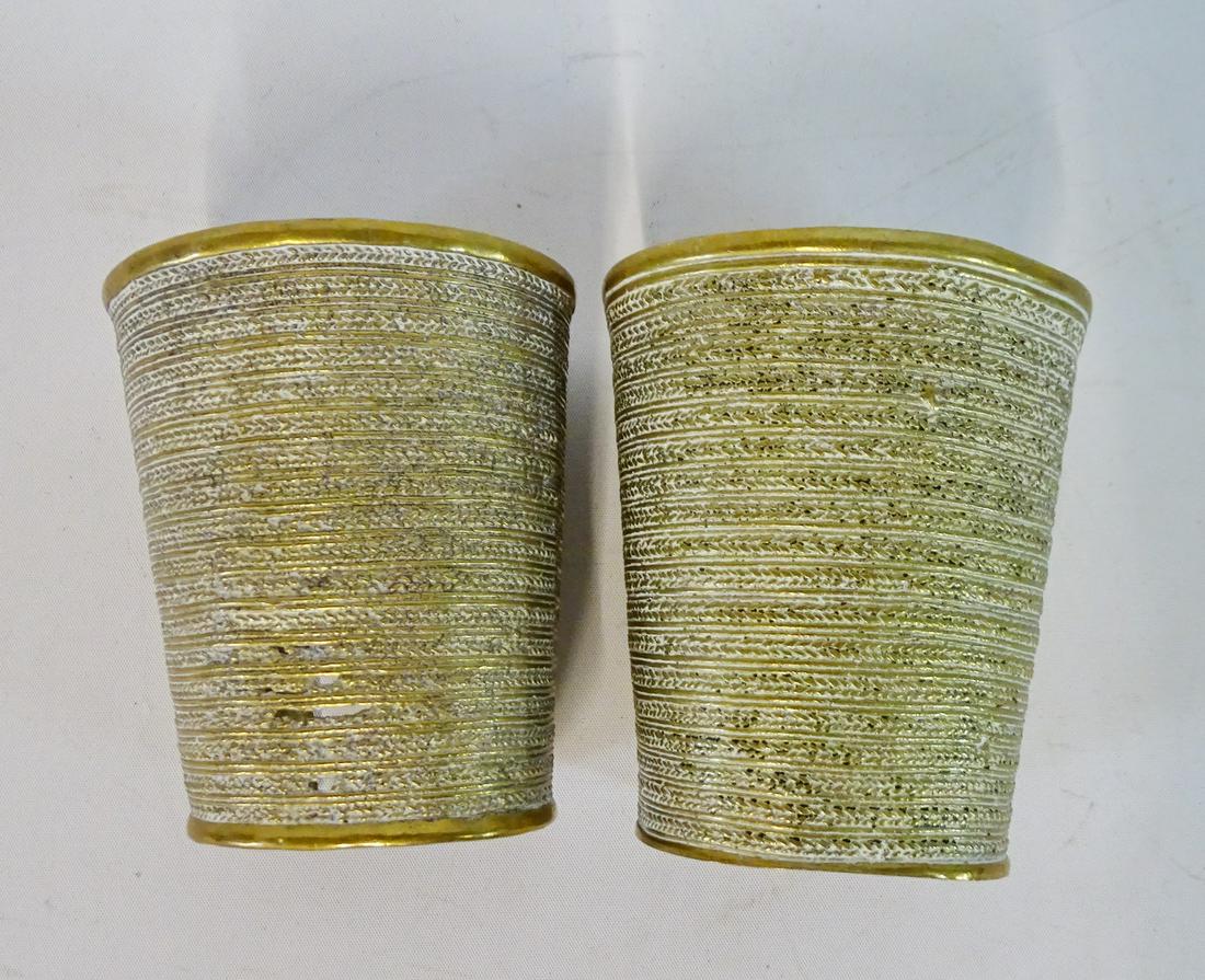 PR. ANTIQUE HAND FORGES BRONZE TRIBAL CUFF BRACELETS (1 of 3)