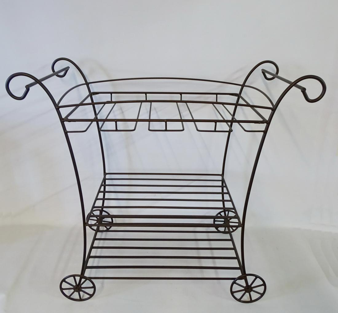 IRON BAR CART 31"H 34"W 17"D: IRON BAR CART 31"H 34"W 17"D